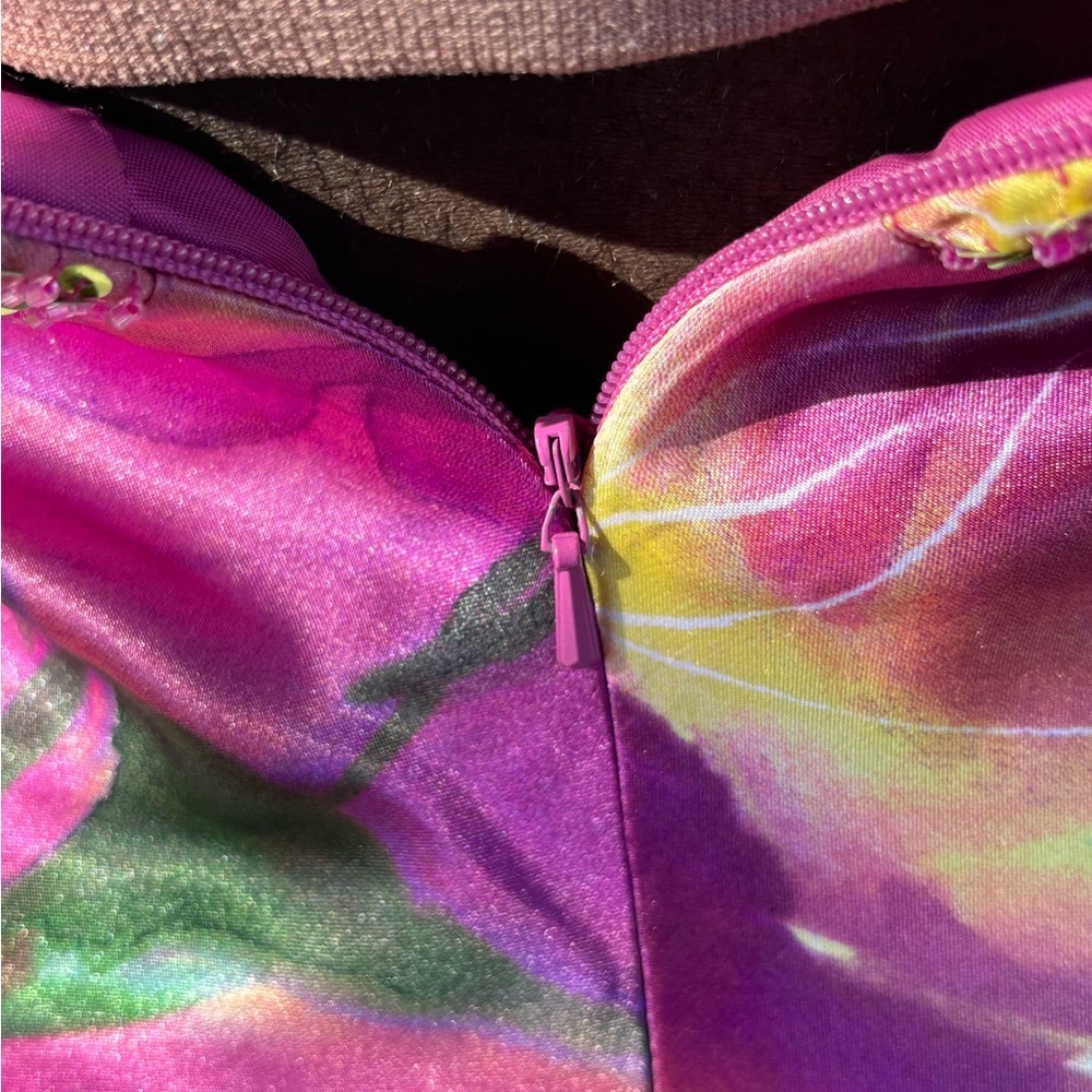 David's Bridal Purple and Pink Sleeveless Sweetheart Gown - Picture 5 of 11